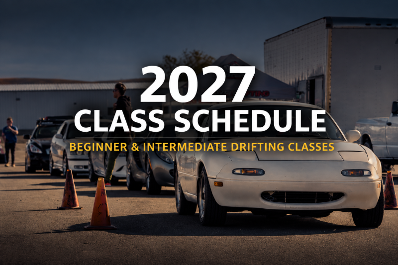 Bay Area Drifting School schedule displaying upcoming class dates and drifting programs